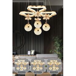 Stewehome Νίτζελ Μοντέρνα Χρυσή LED Κρεμαστή Απλίκα με Τηλεχειριστήριο + 34x73x81 cm 448388 |  Οροφής στο espiti