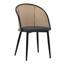 Καρέκλα Riccardo pakoworld φυσικό pe rattan-ανθρακί pu-μαύρο μέταλλο 56x52x82εκ |  Επιπλα στο espiti