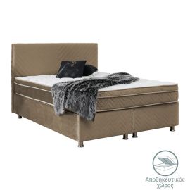Κρεβάτι Rizko pakoworld διπλό με αποθηκευτικό χώρο καφέ 160x200εκ |  Κρεβάτια στο espiti