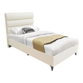 Κρεβάτι μονό Luxe pakoworld με αποθηκευτικό χώρο κρεμ ύφασμα 120x200εκ |  Κρεβάτια στο espiti