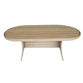 Τραπέζι Keir pakoworld rattan-αλουμίνιο καφέ 180x90x72εκ |  Τραπέζια κήπου στο espiti