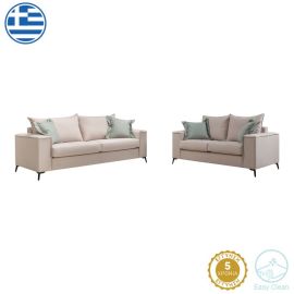 Σετ σαλονιού 2τεμ Verona pakoworld κρεμ ύφασμα με μαξιλάρια σε μέντα απόχρωση |  Κατόπιν Παραγγελίας στο espiti