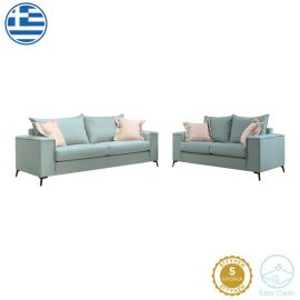 Σετ σαλονιού 2τεμ Verona pakoworld μέντα ύφασμα με μαξιλάρια σε κρεμ απόχρωση |  Κατόπιν Παραγγελίας στο espiti