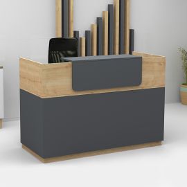 Γραφείο reception μελαμίνης Lemmon Megapap χρώμα sonoma - ανθρακί 160x70x110εκ. |  Reception γραφείου στο espiti