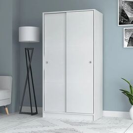 Ντουλάπα ρούχων Misra Megapap δίφυλλη συρόμενη χρώμα λευκό 94x52x182εκ. |  Ντουλάπες ρούχων στο espiti