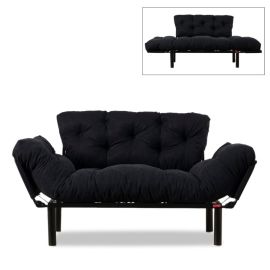 Καναπές - κρεβάτι Nitta Megapap διθέσιος υφασμάτινος χρώμα μαύρο 155x70x85εκ. |  Καναπέδες-Κρεβάτι στο espiti