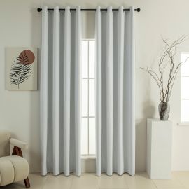 Beauty Home Κουρτίνα Full Blackout σκίασης με 8 κρίκους Soft Art 8391 Ice-Ecru 140x270 Πάγου       |  Ετοιμες κουρτίνες με σχέδιο στο espiti
