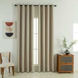 Beauty Home Κουρτίνα Full Blackout σκίασης με 8 κρίκους Soft Art 8391 Beige 140x270 Άμμου       |  Ετοιμες κουρτίνες με σχέδιο στο espiti