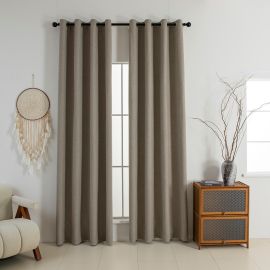 Beauty Home Κουρτίνα Full Blackout σκίασης με 8 κρίκους Elite Art 8392 Beige-Νο5 140x270 Μπεζ       |  Ετοιμες κουρτίνες με σχέδιο στο espiti
