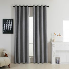 Beauty Home Κουρτίνα Full Blackout σκίασης με 8 κρίκους Elite Art 8392 Grey-Νο7 140x270 Σκούρο Γκρι       |  Ετοιμες κουρτίνες με σχέδιο στο espiti