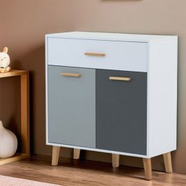 Κομότα Timmy Λευκό-Γραφίτη-Γκρι 84x36x92cm AlphaB2B |  Συρταριέρες -Κονσόλες στο espiti