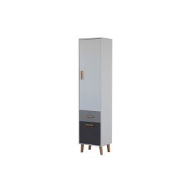 Ραφιέρα Timmy 2D1S Λευκό-Γραφίτη-Γκρι 46.8x36x199cm AlphaB2B |  Βιτρίνες - Έπιπλα εισόδου στο espiti
