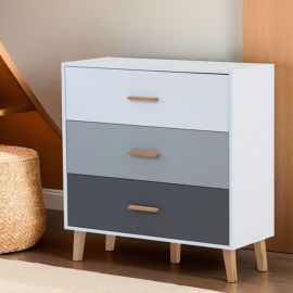 Συρταριέρα Timmy Λευκό-Γραφίτη-Γκρι 90x36x92cm AlphaB2B |  Συρταριέρες -Κονσόλες στο espiti