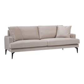 Καναπές 2θέσιος Fortune pakoworld βελούδο μπεζ-μαύρο 175x90x88εκ |  Κατόπιν Παραγγελίας στο espiti
