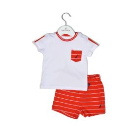 Nautica Des.16 Σετ T-Shirt & Shorts Jersey Organic Κόκκινο Ριγέ 74cm |  Βρεφικά Σετ κούνιας στο espiti