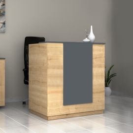 Γραφείο reception Gemini Megapap χρώμα φυσικό οξιάς - ανθρακί 100x70x110εκ. |  Reception γραφείου στο espiti