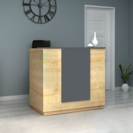 Γραφείο reception Gemini Megapap χρώμα φυσικό οξιάς - ανθρακί 120x70x110εκ. |  Reception γραφείου στο espiti