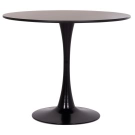 ΤΡΑΠΕΖΙ ΣΤΡΟΓΓΥΛΟ BROLIN HM18141.02 MDF TOP-ΒΑΣΗ ΜΕΤΑΛΛΙΚΗ--ΜΑΥΡΟ Φ90x73Υεκ |  Τραπέζια στο espiti