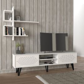 Σύνθεση τηλεόρασης Salerno Megapap χρώμα λευκό 180x35x51εκ. |  Έπιπλα τηλεόρασης στο espiti
