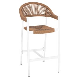 ΣΚΑΜΠΟ BAR ΑΛΟΥΜΙΝΙΟΥ GREGG HM5788.11 ΛΕΥΚΟ-ΜΠΕΖ ΤΗΣ ΑΜΜΟΥ ΣΥΝΘ.RATTAN 55x57x106Υεκ. |  Σκαμπώ κήπου στο espiti