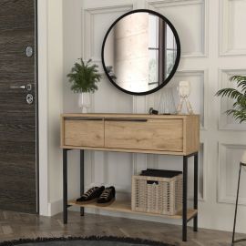 Κονσόλα με καθρέπτη Suzy Megapap χρώμα sepet oak 90x29,6x76εκ. |  Συρταριέρες -Κονσόλες στο espiti