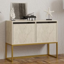 Κονσόλα - Μπουφές Zermat Megapap χρώμα μπεζ travertine - χρυσό 90x34x70εκ. |  Συρταριέρες -Κονσόλες στο espiti