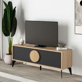 Έπιπλο τηλεόρασης Gora Megapap χρώμα sapphire oak - silky black 140x35,6x51εκ. |  Έπιπλα τηλεόρασης στο espiti
