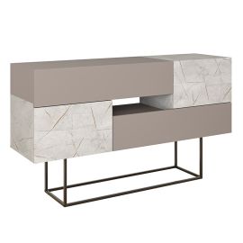 Μπουφές Roberta pakoworld μόκα-λευκό μαρμάρου 145x40x82εκ |  Μπουφέδες στο espiti