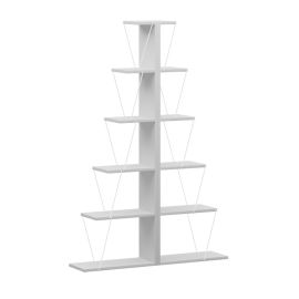 Βιβλιοθήκη mini Tars pakoworld λευκό 130x22x146εκ |  Βιβλιοθήκες στο espiti