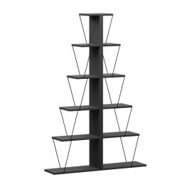 Βιβλιοθήκη mini Tars pakoworld ανθρακί-μαύρο 130x22x146εκ |  Βιβλιοθήκες στο espiti