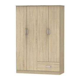 Ντουλάπα ρούχων τετράφυλλη Karter pakoworld sonoma μελαμίνης 121x48x180εκ |  Ντουλάπες ρούχων στο espiti