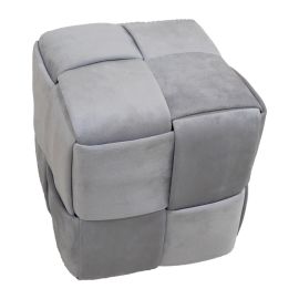 Σκαμπό Jisko pakoworld γκρι βελούδο 38x38x40εκ |  Σκαμπώ στο espiti