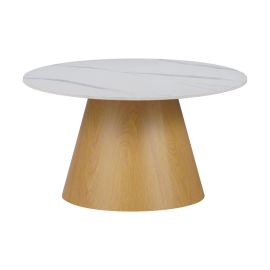 Τραπέζι σαλονιού Soleire Inart λευκό μαρμάρου sintered stone Φ70x40εκ |  Τραπεζάκια βοηθητικά στο espiti