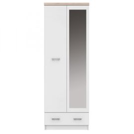 Ντουλάπα Δίφυλλη Top Mix 60x33x183cm Λευκή-Σονόμα AlphaB2B |  Βιτρίνες - Έπιπλα εισόδου στο espiti
