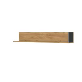 Ράφι Santes Χρυσό Δρυς-Γραφίτης 155x27x24.5cm AlphaB2B |  Ραφιέρες τοίχου στο espiti