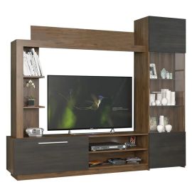 Σύνθετο σαλονιού June pakoworld καρυδί-wenge 204x35x177εκ |  Σετ Προσφοράς στο espiti