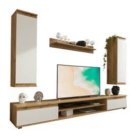 Σύνθετο σαλονιού Sandro pakoworld καρυδί-λευκό 175x37x160εκ |  Σετ Προσφοράς στο espiti