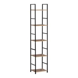 Βιβλιοθήκη Azuel pakoworld φυσικό-μαύρο μέταλλο 29x23.5x144εκ |  Βιβλιοθήκες στο espiti