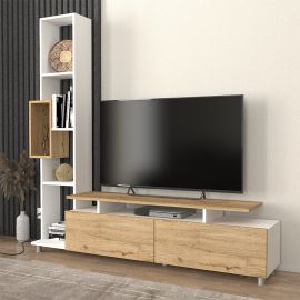 Σύνθεση τηλεόρασης Tulip Megapap χρώμα λευκό - sepet oak 160x29,5x160εκ. |  Συνθέσεις σαλονιού στο espiti