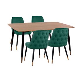 ΣΕΤ ΤΡΑΠΕΖΑΡΙΑΣ 5ΤΜΧ JOLIE HM11198.03 MDF TOP-ΒΕΛΟΥΔΟ ΚΥΠΑΡΙΣΣΙ & ΜΕΤΑΛΛΟ ΜΑΥΡΟ |  Σετ τραπεζαρίες στο espiti