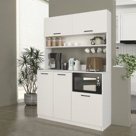 Έπιπλο κουζίνας Tuco 3 Megapap χρώμα λευκό 123,8x40x180εκ. |  Ντουλάπια στο espiti