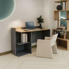 Γραφείο Iris Γραφίτη-Χρυσό Δρυς 112x55x85cm AlphaB2B |  Γραφεία στο espiti