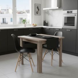 Τραπεζαρία Manka I-Julita pakoworld σετ 3τεμ σε sonoma truffle-μαύρη απόχρωση 80x80x77εκ |  Σετ τραπεζαρίες στο espiti