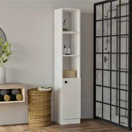 Ντουλάπι κουζίνας - μπάνιου Trend Megapap χρώμα λευκό 30x29,6x170εκ. |  Ντουλάπια στο espiti