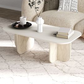 Τραπεζάκι σαλονιού Becaj Megapap χρώμα sandstone - travertine 120x60x41,4εκ. |  Τραπεζάκια σαλονιού στο espiti