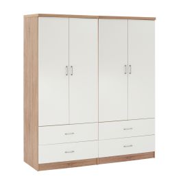 ΝΤΟΥΛΑΠΑ 4ΦΥΛΛΗ REINA ME 4 ΣΥΡΤΑΡΙΑ HM21257 ΜΕΛΑΜΙΝΗ ΛΕΥΚΟ-ΣΟΝΑΜΑ 160x42,5x180,5Υεκ |  Ντουλάπες ρούχων στο espiti