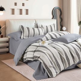 Beauty Home Σετ παπλωματοθήκη υπέρδιπλη Art 12288 Adamantia 230x250 Εκού,Ανθρακί       |  Παπλωματοθήκες Υπέρδιπλες στο espiti