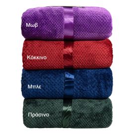 Beauty Home Κουβέρτα μονόχρωμη υπέρδιπλη Jacquard fleece 350gsmArt 11600 σε 10 αποχρώσεις 220x240  Μωβ     |  Κουβέρτες Βελουτέ Υπέρδιπλες στο espiti