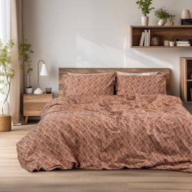 Beauty Home Σετ σεντόνια φανελένια King Size με λάστιχο Frida Art 12336 185x200+32 Κεραμιδί       |  Σεντόνια Υπέρδιπλα / King Size στο espiti