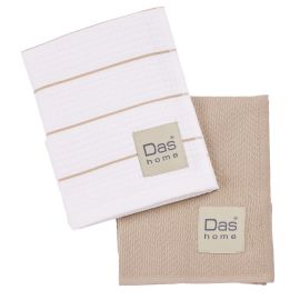 DAS HOME ΣΕΤ ΠΟΤΗΡΟΠΑΝΑ 2ΤΜΧ 30Χ50 0830 TAUPE, WHITE |  Πετσέτες Κουζίνας στο espiti